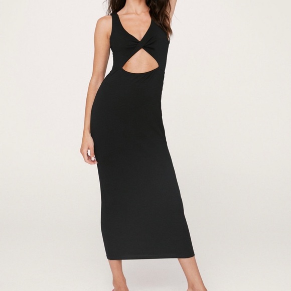 NWT Nasty gal ribbed twist front bodycon maxi dress - Picture 6 of 9